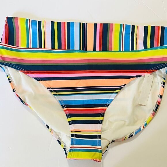 NWT New Catalina High Waist Bright Stripe Swim Suit Bottoms 3X Multicolor - Picture 1 of 10